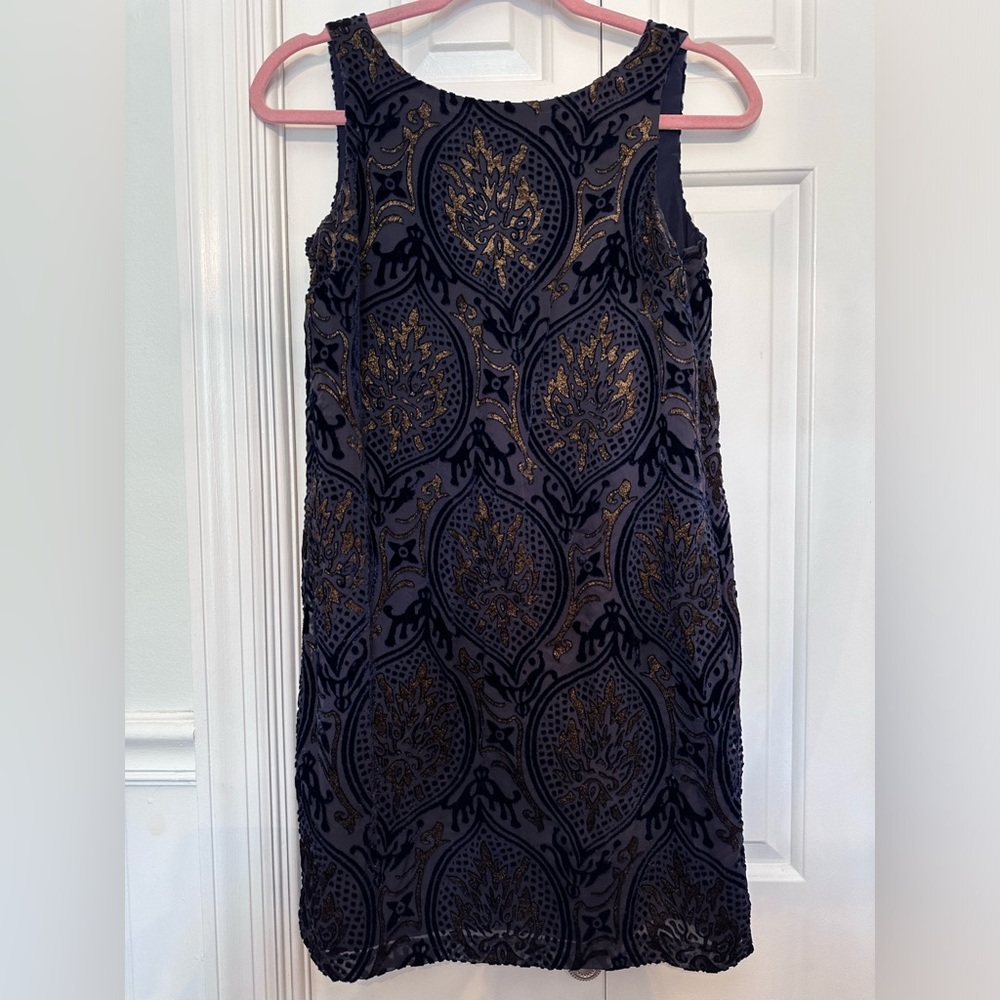 LOFT Navy & Gold Dress